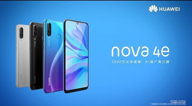 Huawei Nova 4e has been revealed by the Chinese Giants